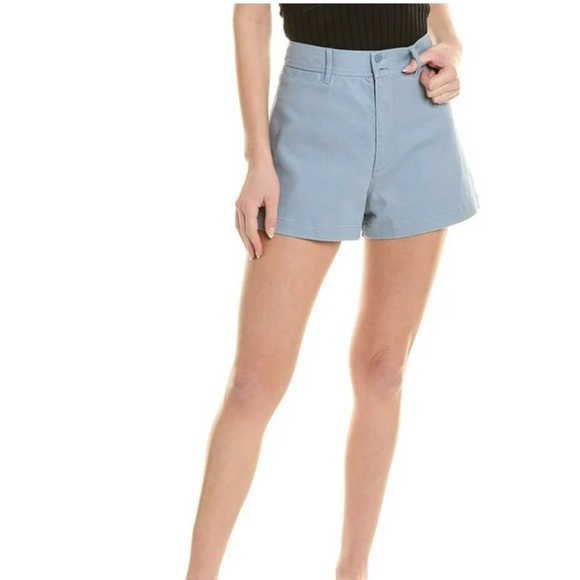 NEW Rebecca Taylor Shorts High Waist Chino Twill Blue Cotton Short Size 10 - Picture 16 of 16